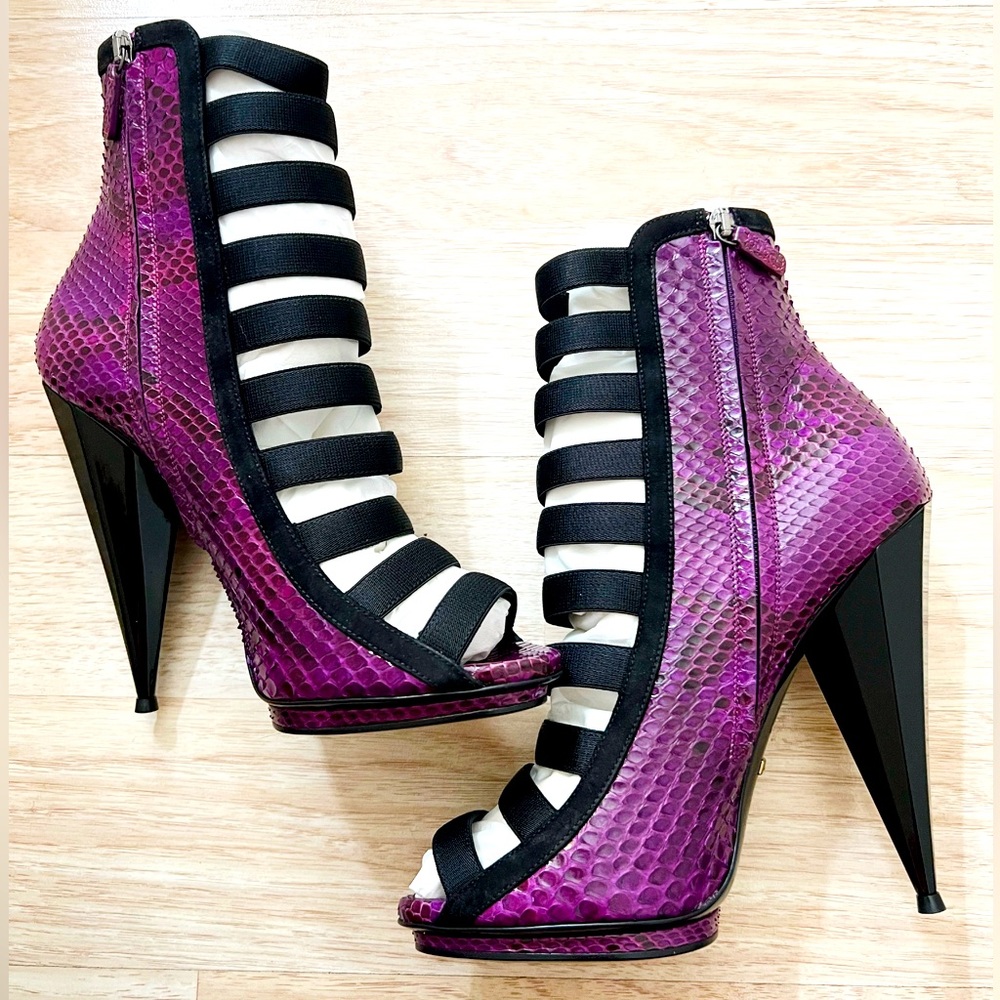 Gucci Olympia Python Purple Ankle Boots Size 9.5 - New without Box